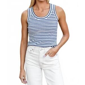 NEW EMERSON FRY go to tank top in navy stripe organic